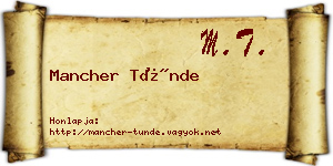 Mancher Tünde névjegykártya